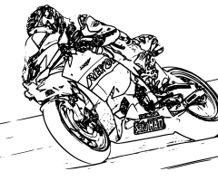 Coloriage moto de course