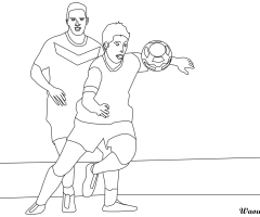 Coloriage 2 footballeurs